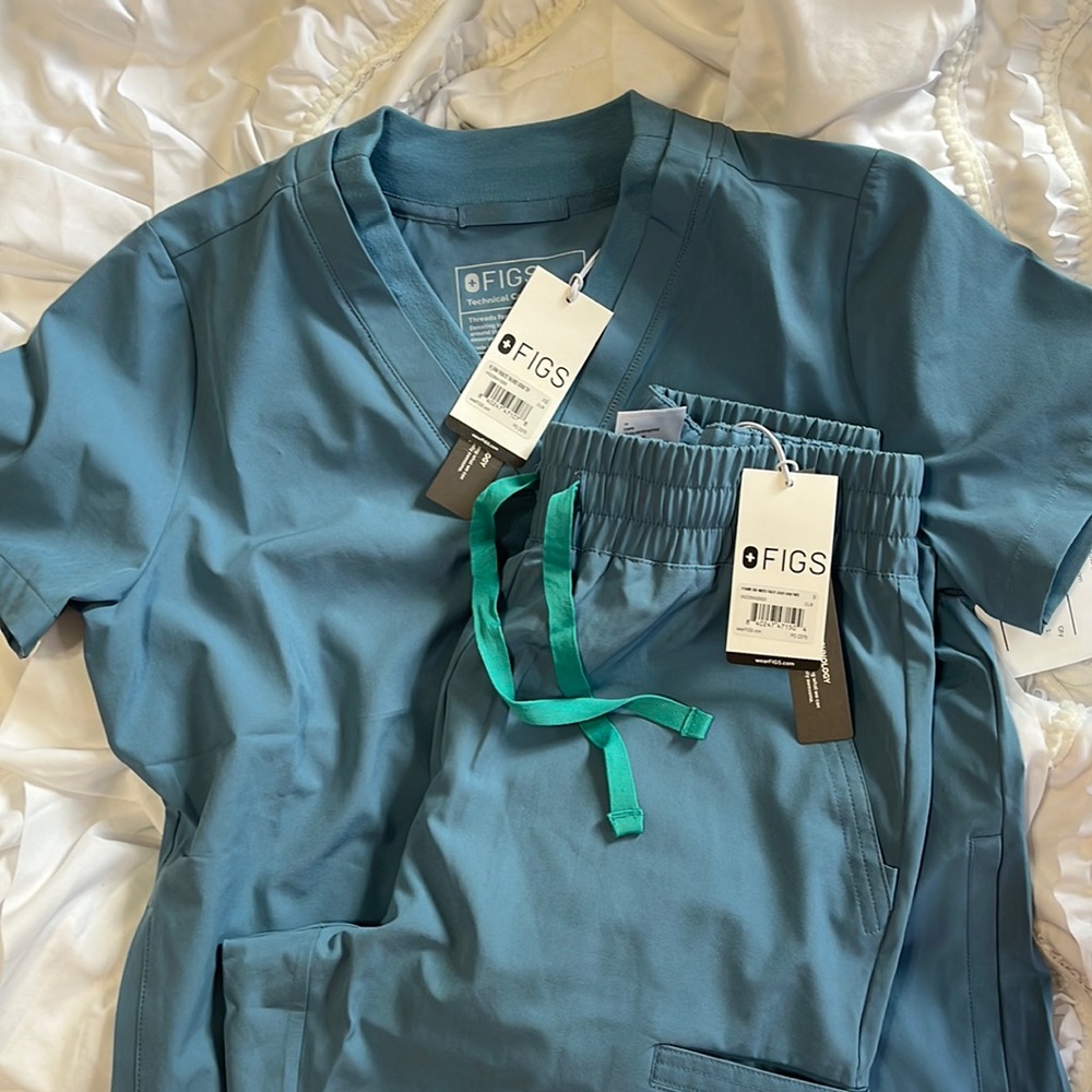 NWT Figs LIMITED edition COOL BLUE scrubs